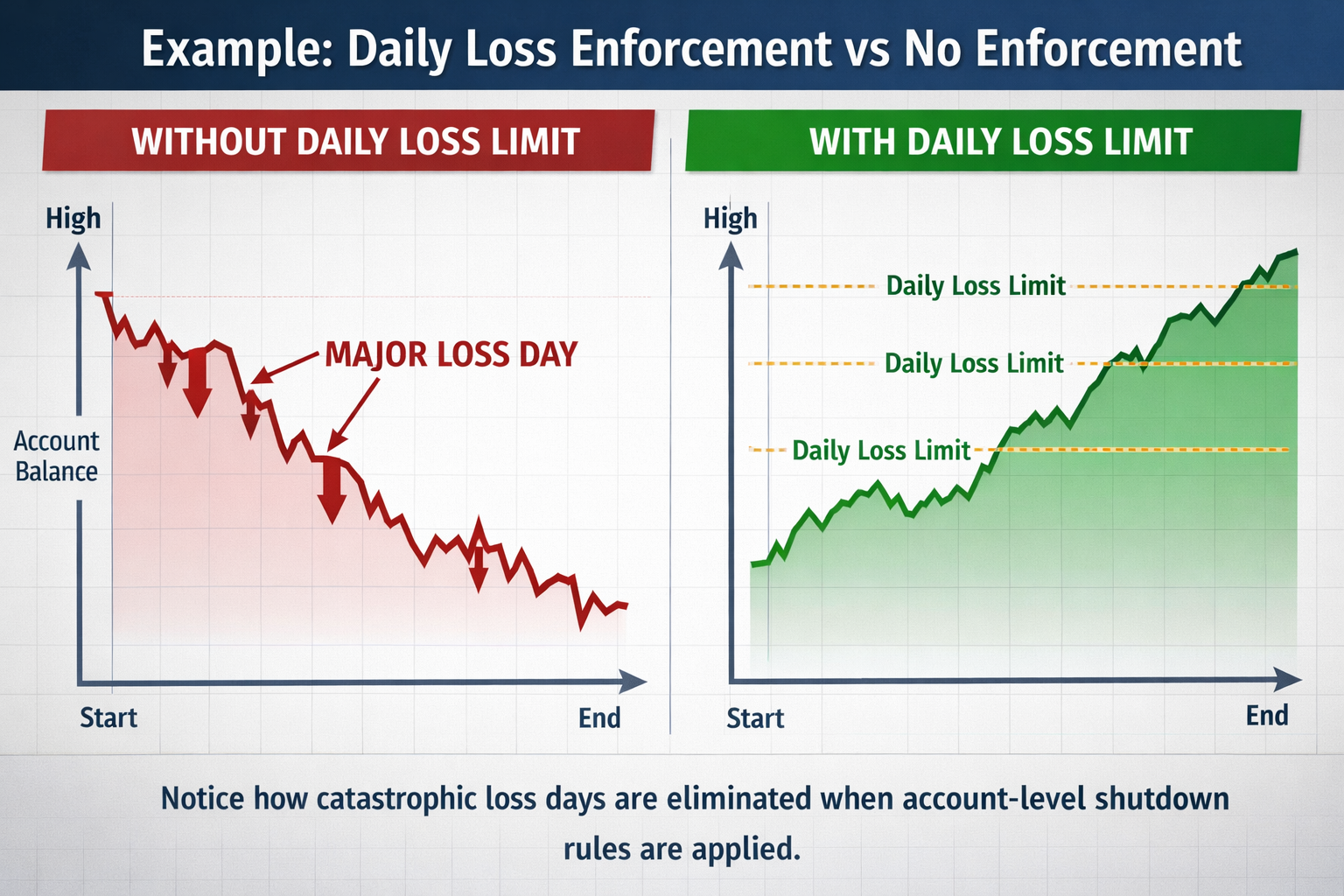 NinjaTrader daily loss limit equity curve comparison