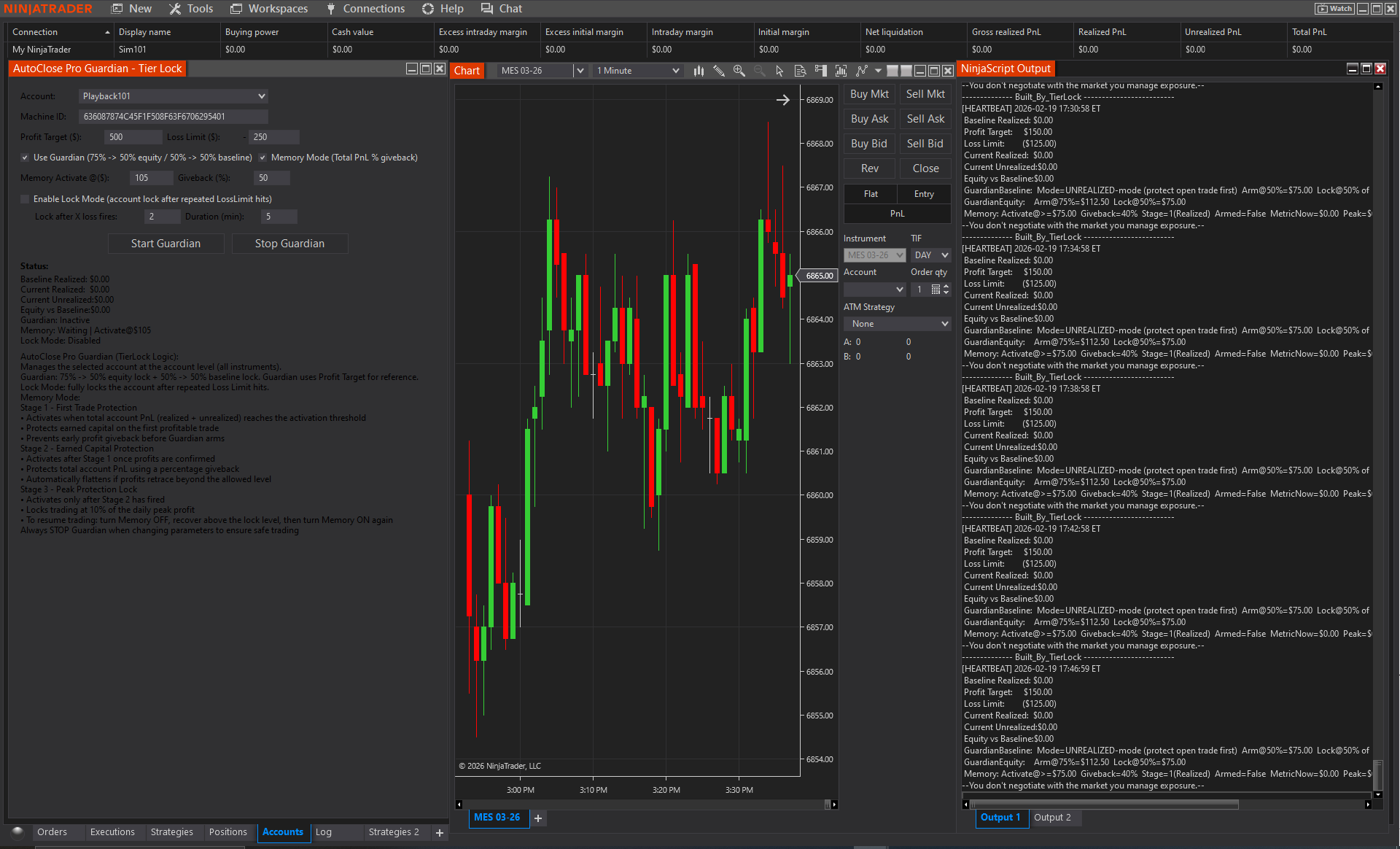 NinjaTrader 8 futures trading platform interface